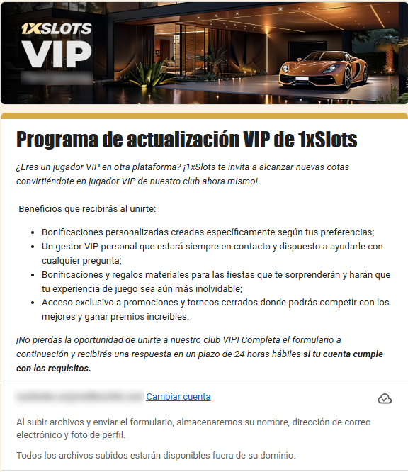 Vip sistema 1xSlots